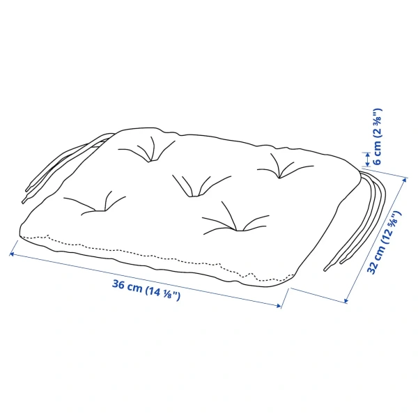 40411085 Подушка на стул, серый, 36х32 см