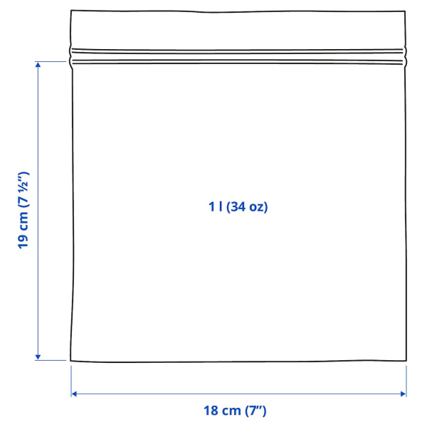 00525531 Пакет закрывающийся, 1 л, 25 шт.