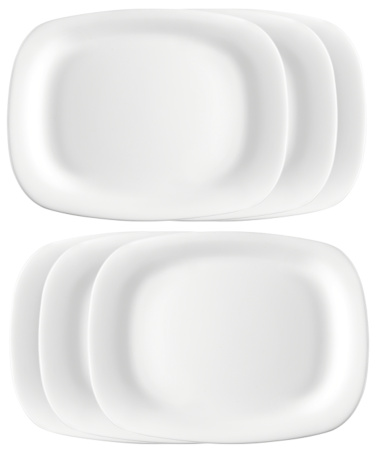 431241-6 Набор сервировочных тарелок, белый, 28х20 см, 6 шт