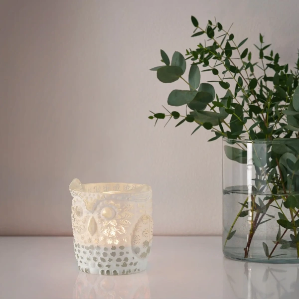 80501946 Подсвечник, белый, 7.5 см