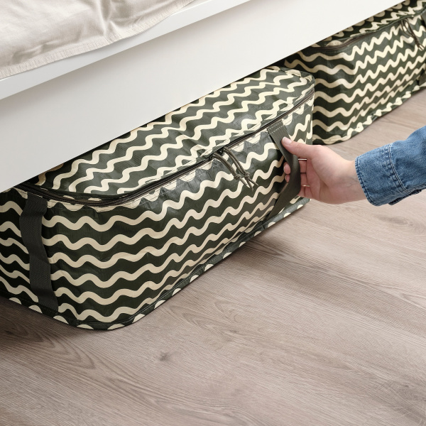 70534645 Сумка для хранения одежды/белья, кремовый/зеленый, 55x49x19см