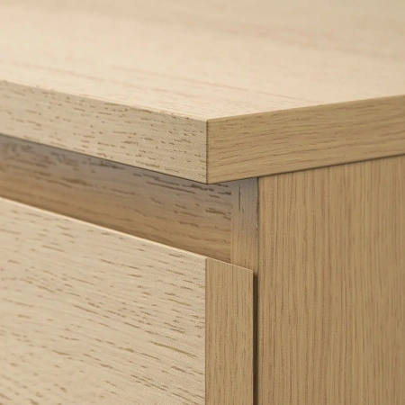 00227 Комод, 3 ящика, шпон дуб беленый, 80x77x40 см