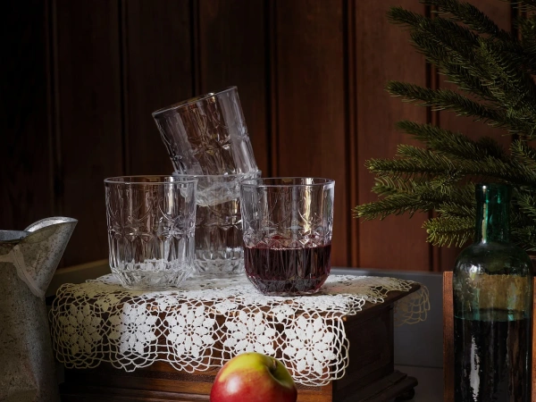 60472902 Стакан, прозрачное стекло/с рис, 27 сл, 4 шт.