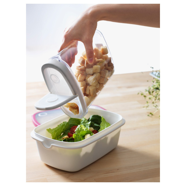 80066723 Контейнер+крышка д/сухих продуктов, прозрачный/белый, 1.3 л